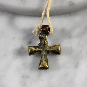 Unique, handmade in Ethiopia, small brass cross - from a New England estate